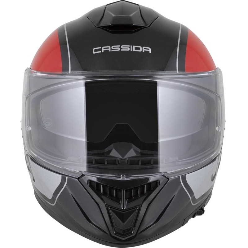 Cassida Integral GT 2.1 Jawa Sport motoristična čelada z integriranim obrazom črno-biserno rdečo-srebrna