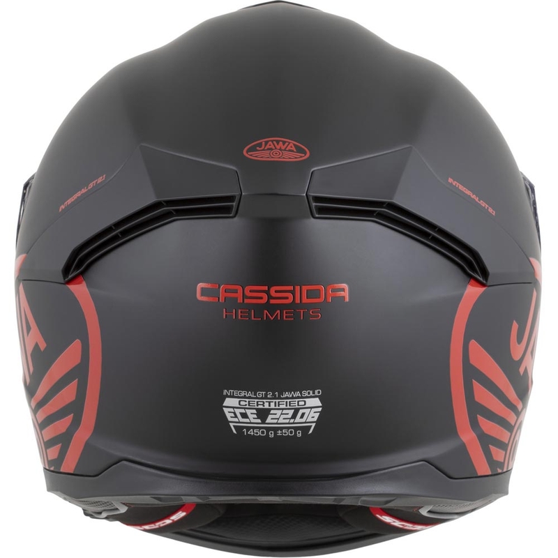 Cassida Integral GT 2.1 Jawa Solid integralna motoristična čelada mat črno-sijajno rdeča