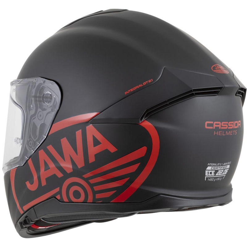 Cassida Integral GT 2.1 Jawa Solid integralna motoristična čelada mat črno-sijajno rdeča
