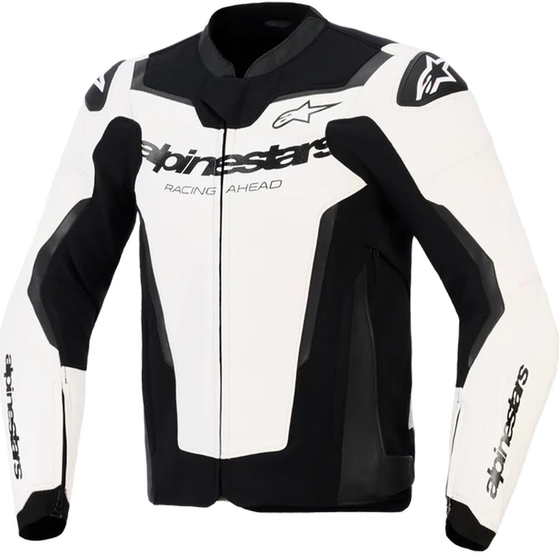 Usnjena motoristična jakna Alpinestars GP Force V2 belo-črna