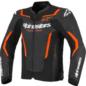 Alpinestars GP Force V2 Airflow usnjena motoristična jakna črno-fluo rdeče-bela