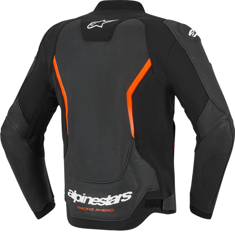 Alpinestars GP Force V2 Airflow usnjena motoristična jakna črno-fluo rdeče-bela