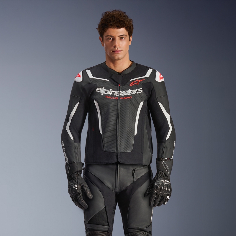 Alpinestars GP Force V2 Airflow usnjena motoristična jakna črno-bela