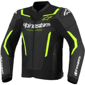 Alpinestars GP Force V2 Airflow usnjena motoristična jakna črno-fluo rumena