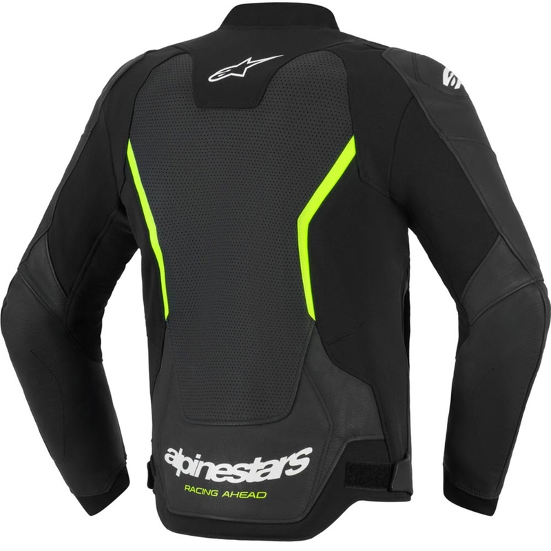 Alpinestars GP Force V2 Airflow usnjena motoristična jakna črno-fluo rumena