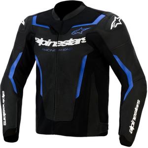 Usnjena motoristična jakna Alpinestars GP Force V2 Airflow črno-kovinsko modra