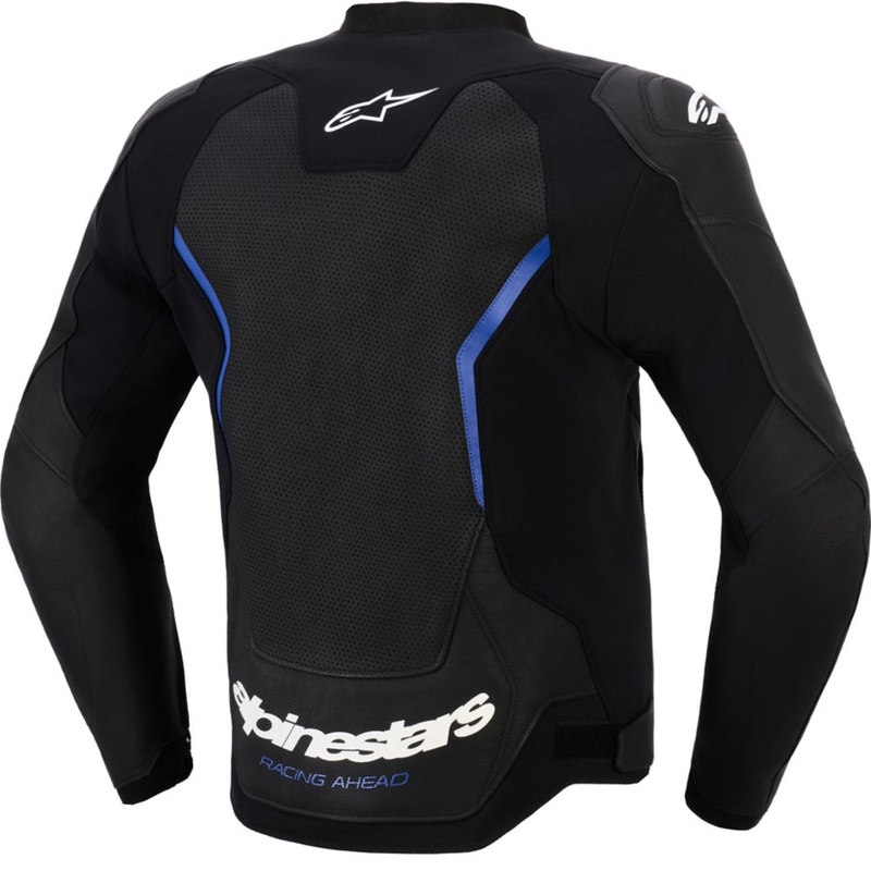 Usnjena motoristična jakna Alpinestars GP Force V2 Airflow črno-kovinsko modra