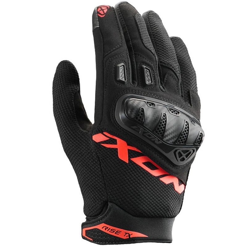 Moto rokavice IXON Rise TX črno-fluo rdeče