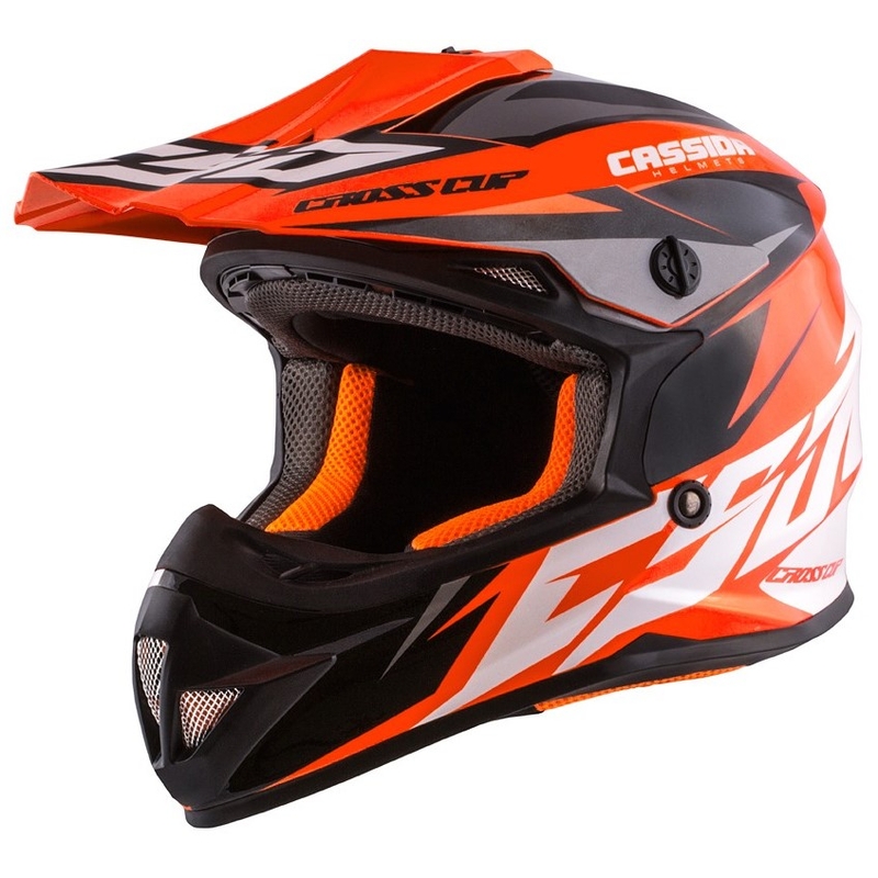 Otroška motokros čelada Cassida Cross Cup Two black-white-fluo orange