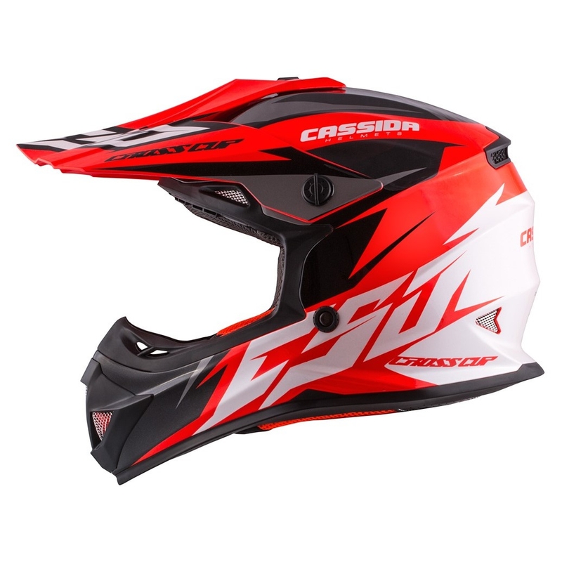 Otroška motokros čelada Cassida Cross Cup Two black-white-fluo orange