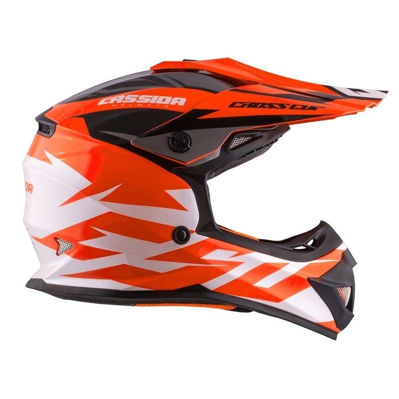 Otroška motokros čelada Cassida Cross Cup Two black-white-fluo orange