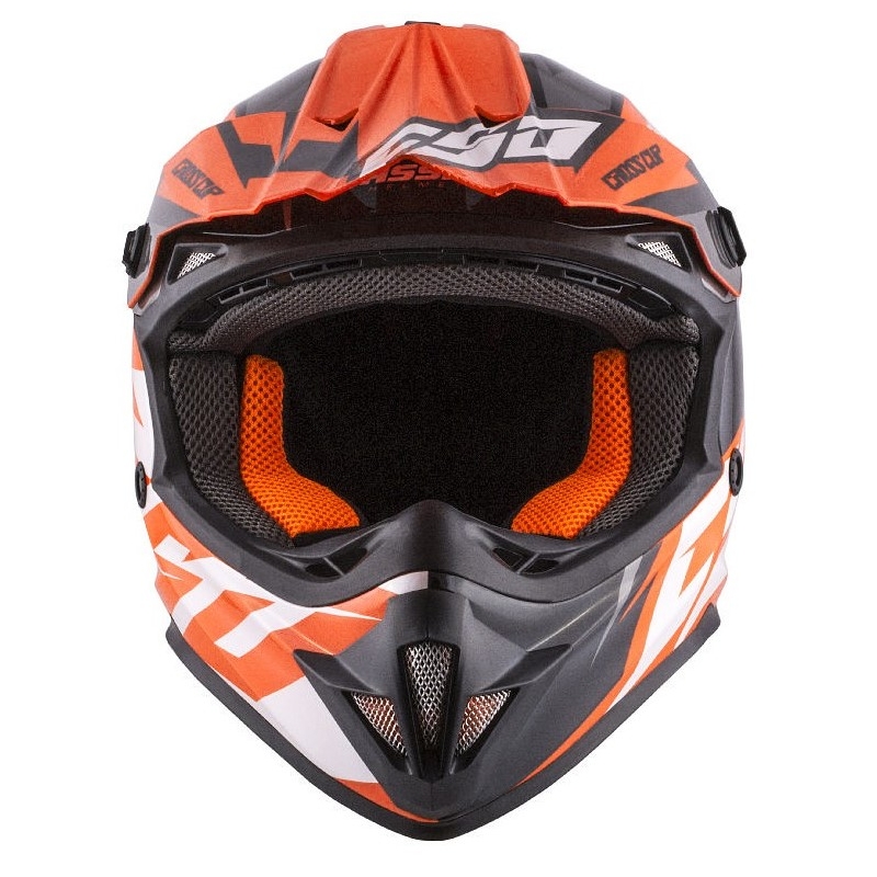 Otroška motokros čelada Cassida Cross Cup Two black-white-fluo orange