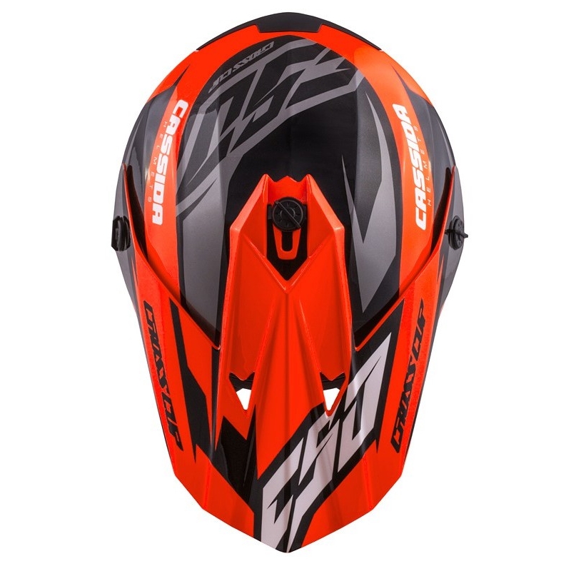 Otroška motokros čelada Cassida Cross Cup Two black-white-fluo orange