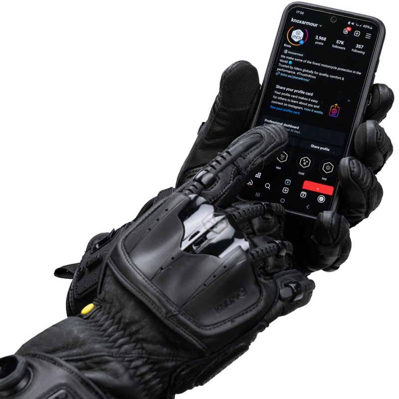 Moto rokavice Knox Handroid All Black Mk5, črne