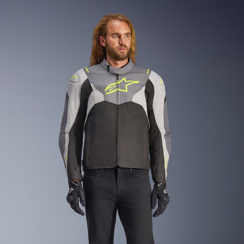 Alpinestars T-JAWS V4 Vodoodporna motoristična jakna črna-svetlo siva-siva