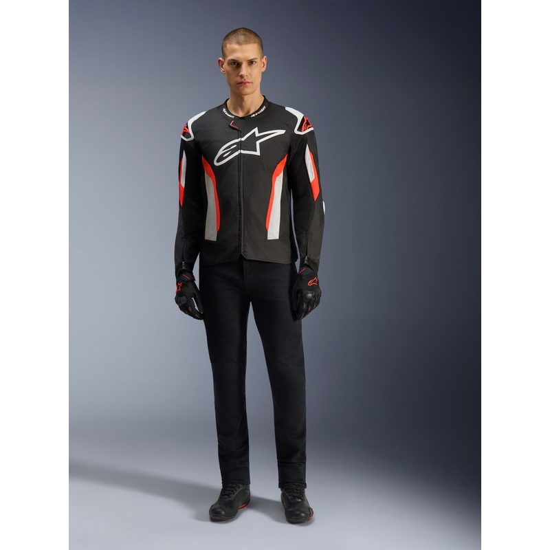Moto jakna Alpinestars T-GP AIR črno-fluo rdeča