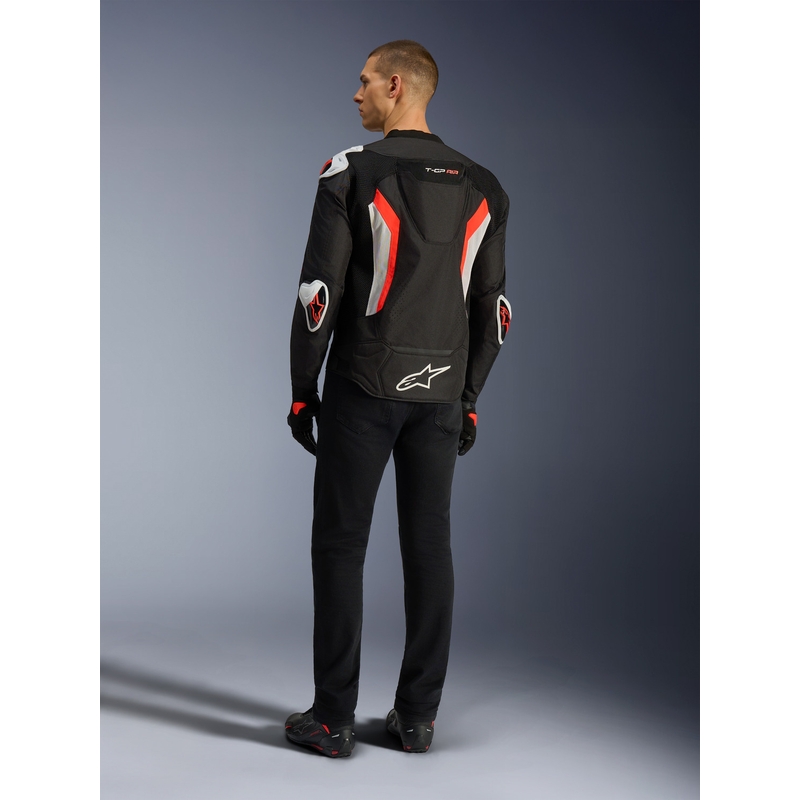 Moto jakna Alpinestars T-GP AIR črno-fluo rdeča