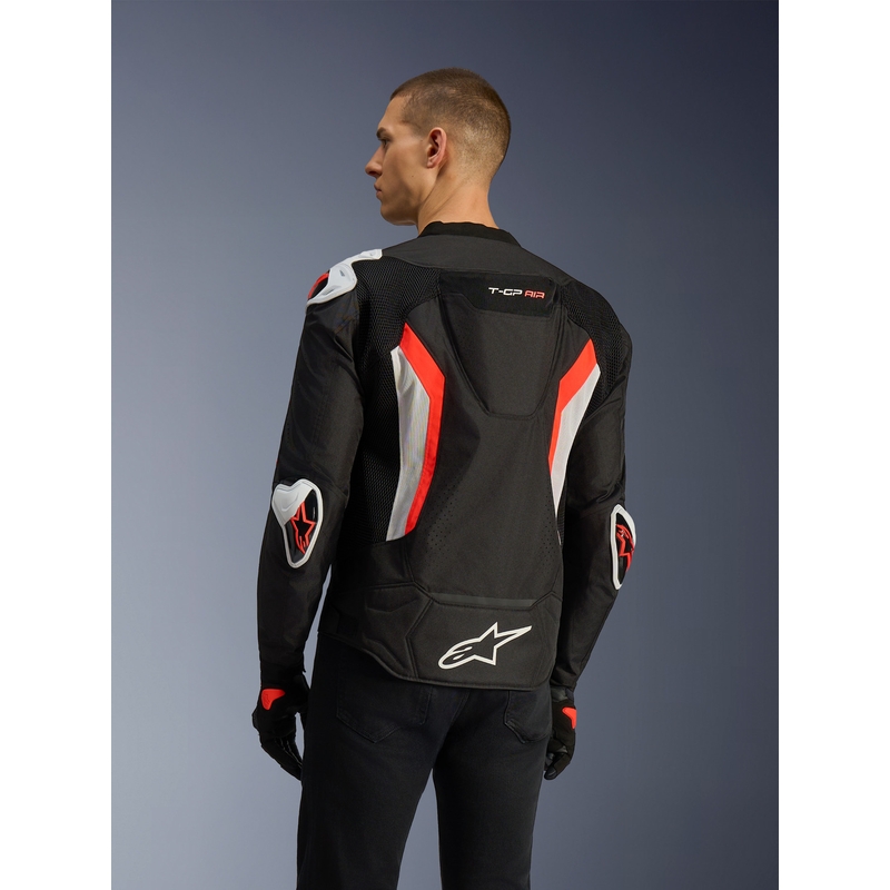 Moto jakna Alpinestars T-GP AIR črno-fluo rdeča