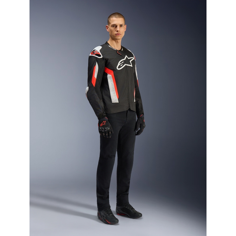 Moto jakna Alpinestars T-GP AIR črno-fluo rdeča