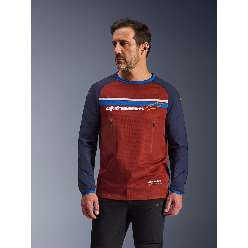 Alpinestars Maxdura Dual oranžno-temno moder motokros dres