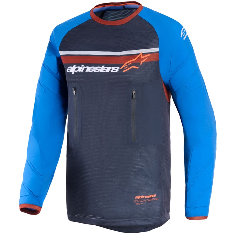 Motokros dres Alpinestars Maxdura Dual temno sivo-modro-oranžen