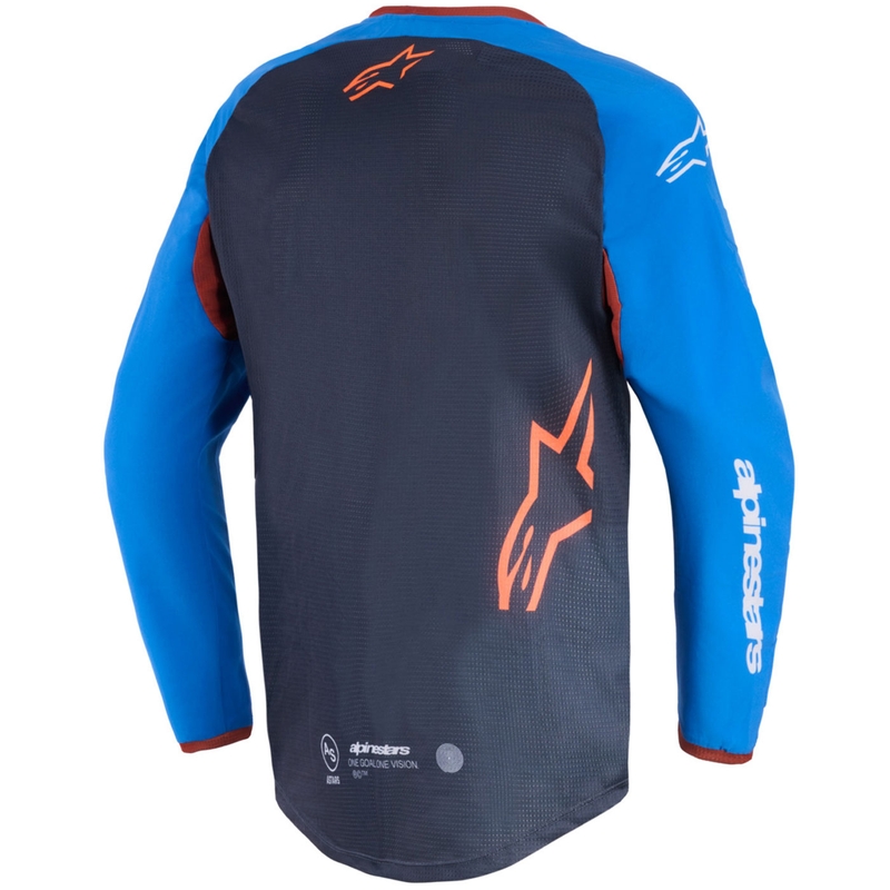 Motokros dres Alpinestars Maxdura Dual temno sivo-modro-oranžen