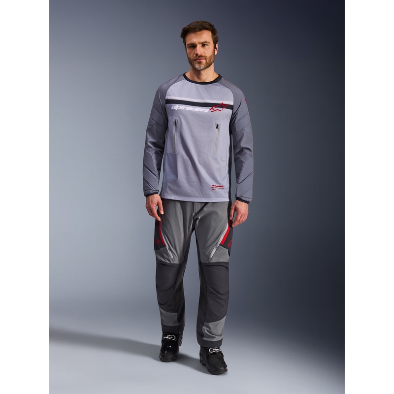 Motokros dres Alpinestars Maxdura Dual svetlo sivo-temno sivo-oranžen