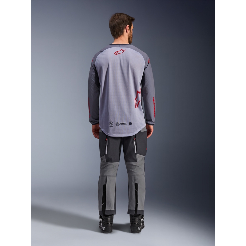 Motokros dres Alpinestars Maxdura Dual svetlo sivo-temno sivo-oranžen