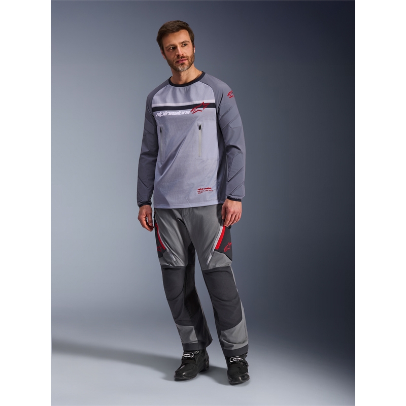 Motokros dres Alpinestars Maxdura Dual svetlo sivo-temno sivo-oranžen
