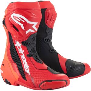 Motoristični škornji Alpinestars Supertech R fluo rdeče-rdeči