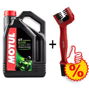 Komplet 5100 Ester 10W-40 4 l + Motul krtačka za čiščenje verige