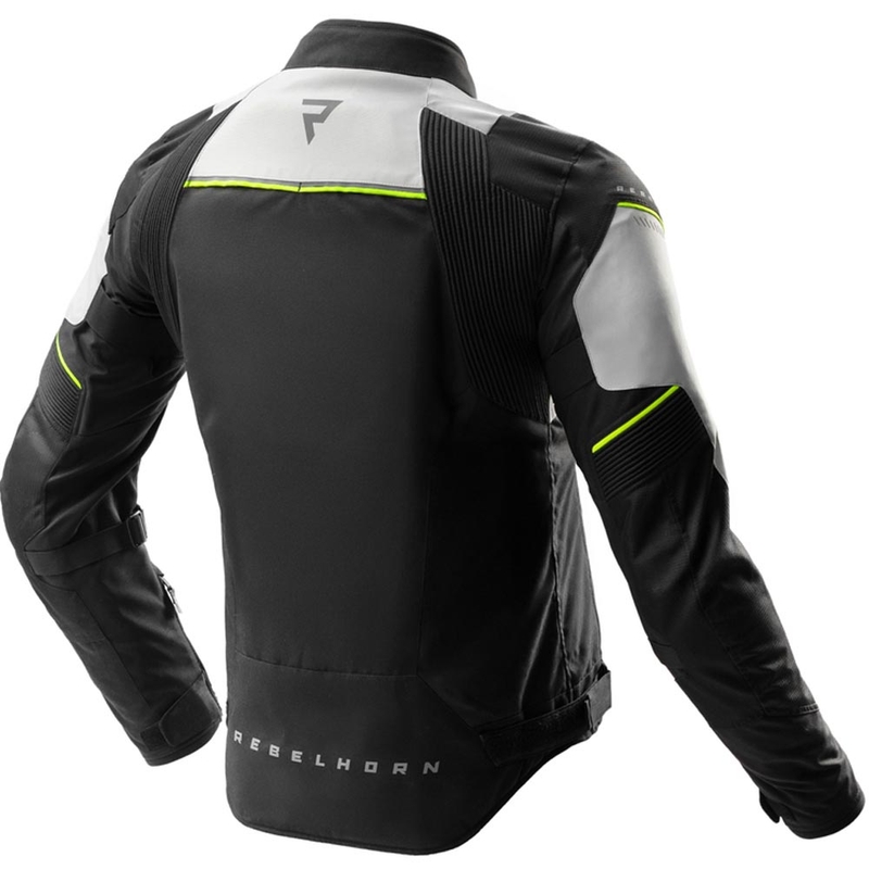 Motoristična jakna Rebelhorn Swift svetlo sivo-fluo rumena