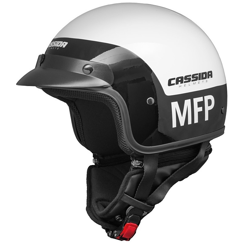 Odprta motoristična čelada Cassida Police MFP črno-bela