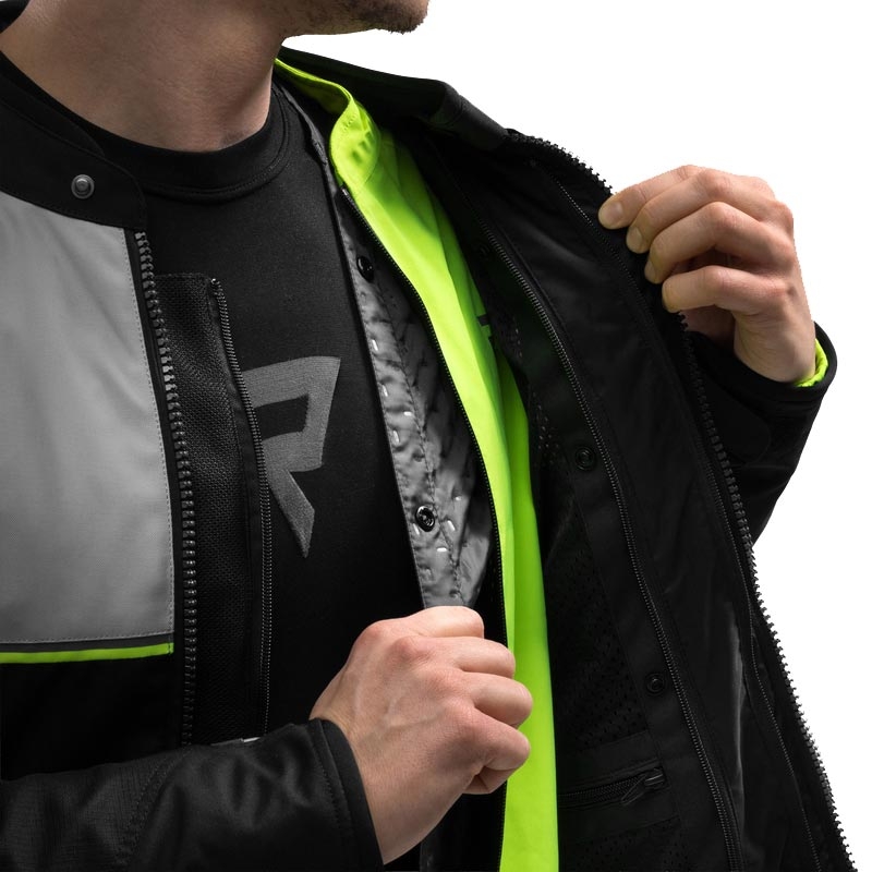 Motoristična jakna Rebelhorn Swift svetlo sivo-fluo rumena