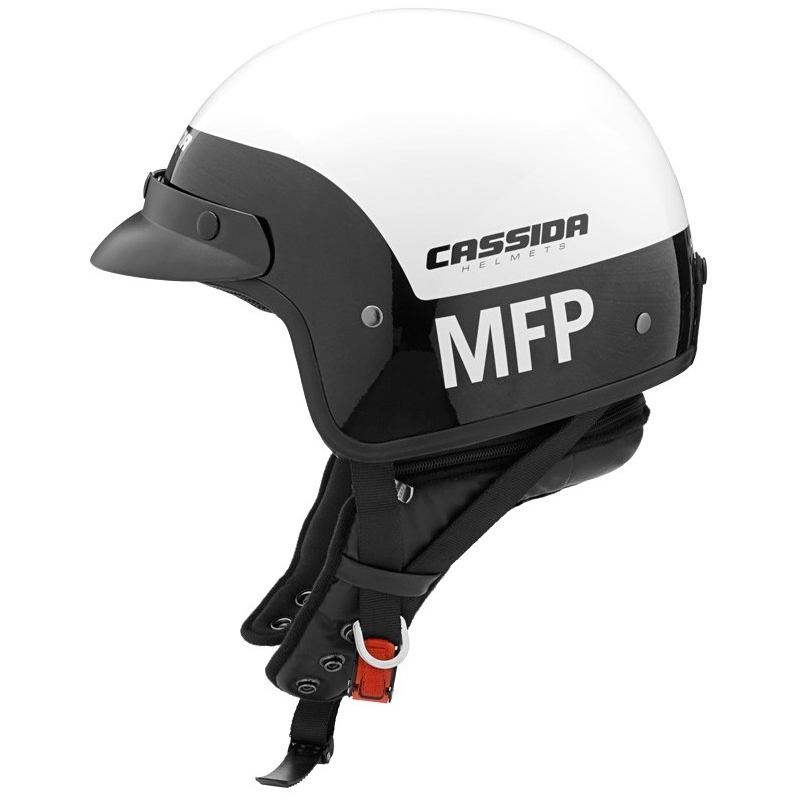 Odprta motoristična čelada Cassida Police MFP črno-bela