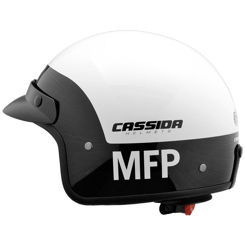 Odprta motoristična čelada Cassida Police MFP črno-bela