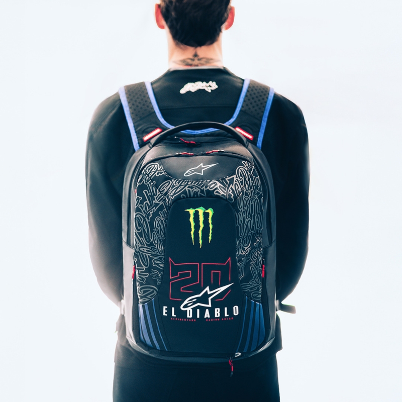 Nahrbtnik Alpinestars City Hunter V2 FQ20 Monster Collection črno-fluo rdečo-modro-zelen 22 L