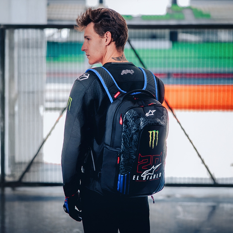 Nahrbtnik Alpinestars City Hunter V2 FQ20 Monster Collection črno-fluo rdečo-modro-zelen 22 L