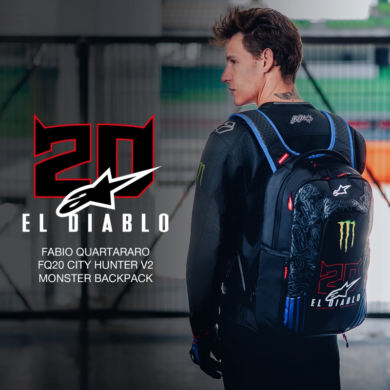 Nahrbtnik Alpinestars City Hunter V2 FQ20 Monster Collection črno-fluo rdečo-modro-zelen 22 L