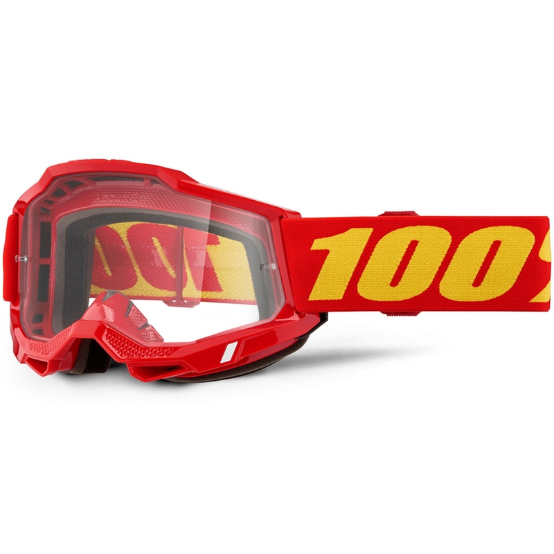 Motokros očala 100% ACCURI 2 OTG rdeča s prozornim pleksi steklom