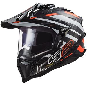 Enduro čelada LS2 MX701 Explorer C Edge 06 črno-sivo-fluo oranžna