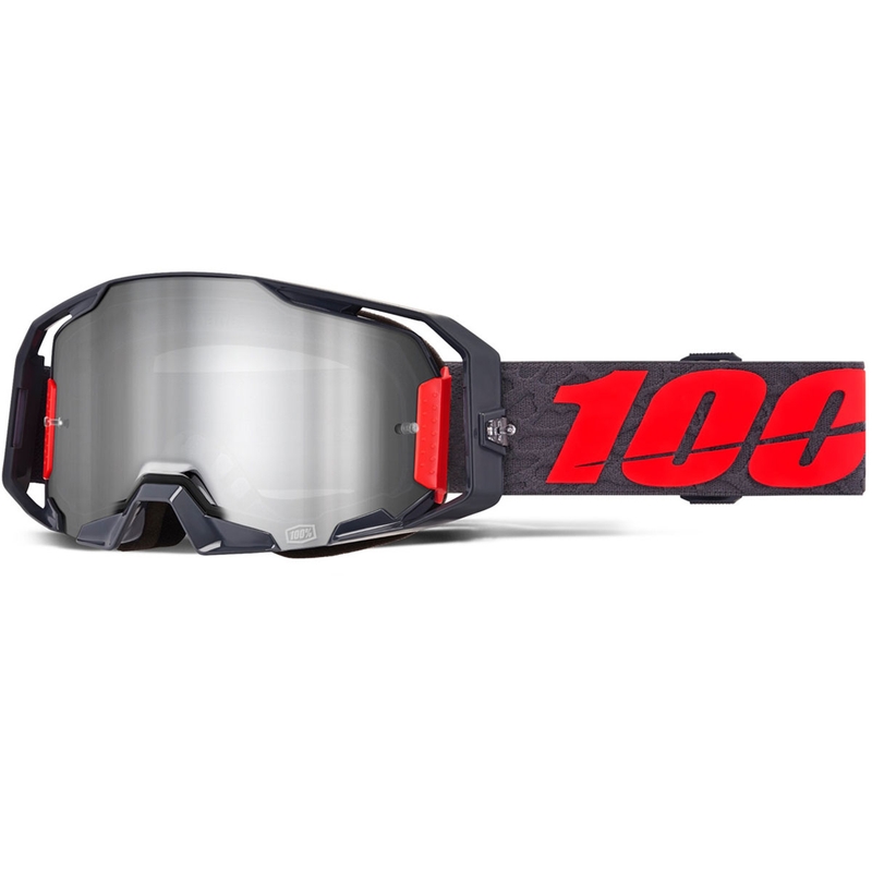 100% ARmatic Toro motokros očala s srebrnim pleksi steklom