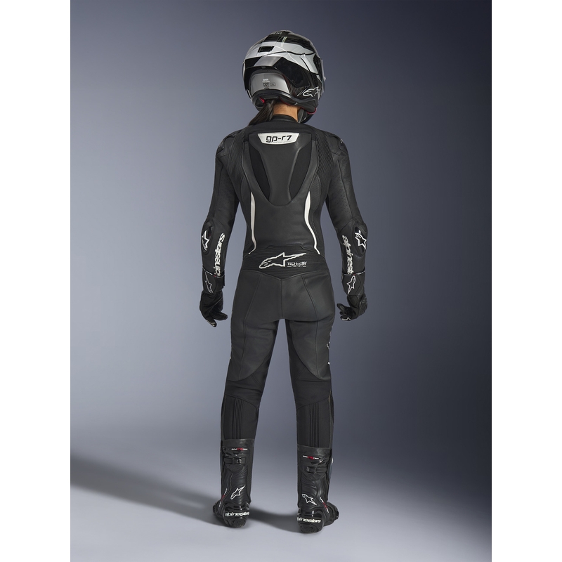Ženski enodelni usnjen motoristični kombinezon Alpinestars Stella GP-R7, črne barve