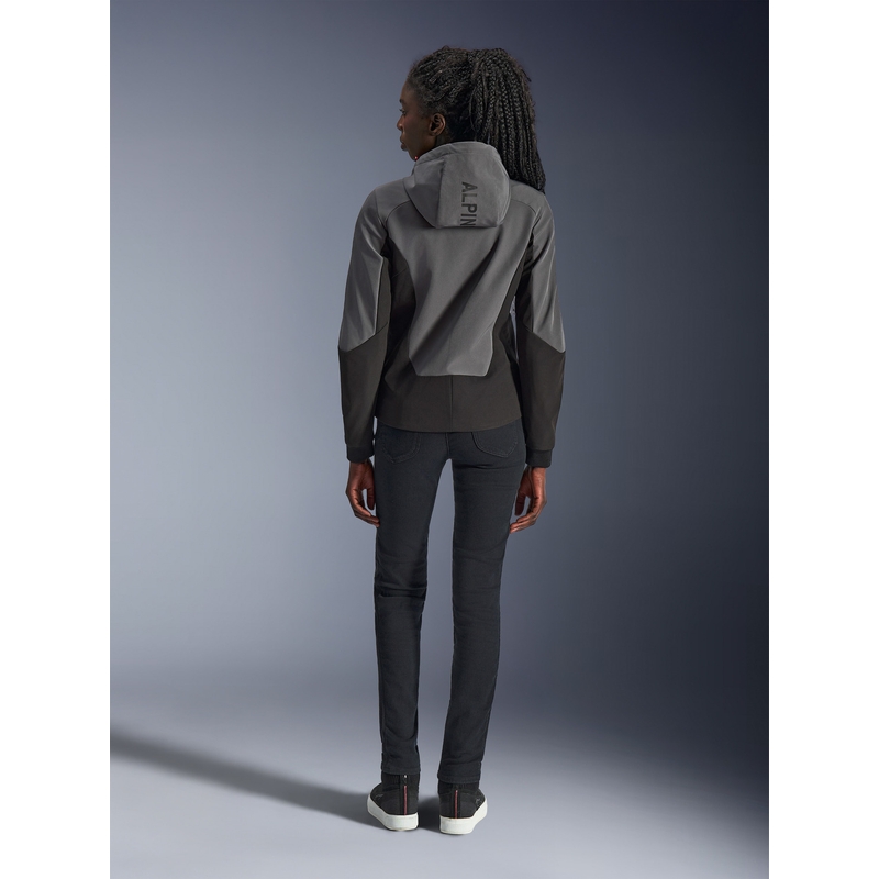Ženska motoristična jakna Alpinestars Stella Radium Tech Hoodie temno siva-črna-roza