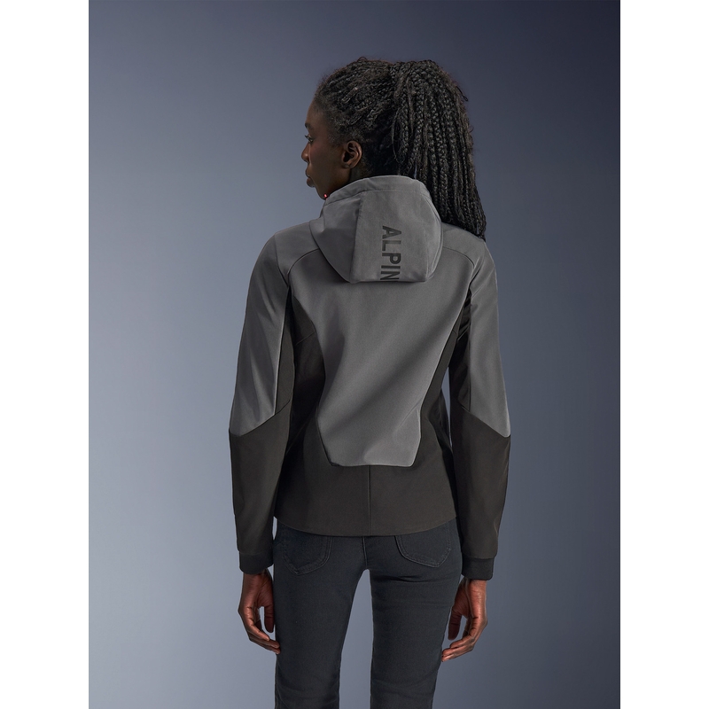 Ženska motoristična jakna Alpinestars Stella Radium Tech Hoodie temno siva-črna-roza