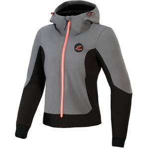 Ženska motoristična jakna Alpinestars Stella Radium Tech Hoodie temno siva-črna-roza