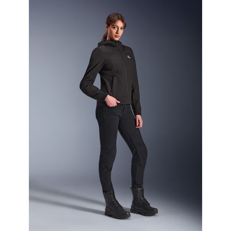 Ženska motoristična jakna Alpinestars Stella Radium Tech s kapuco, črna