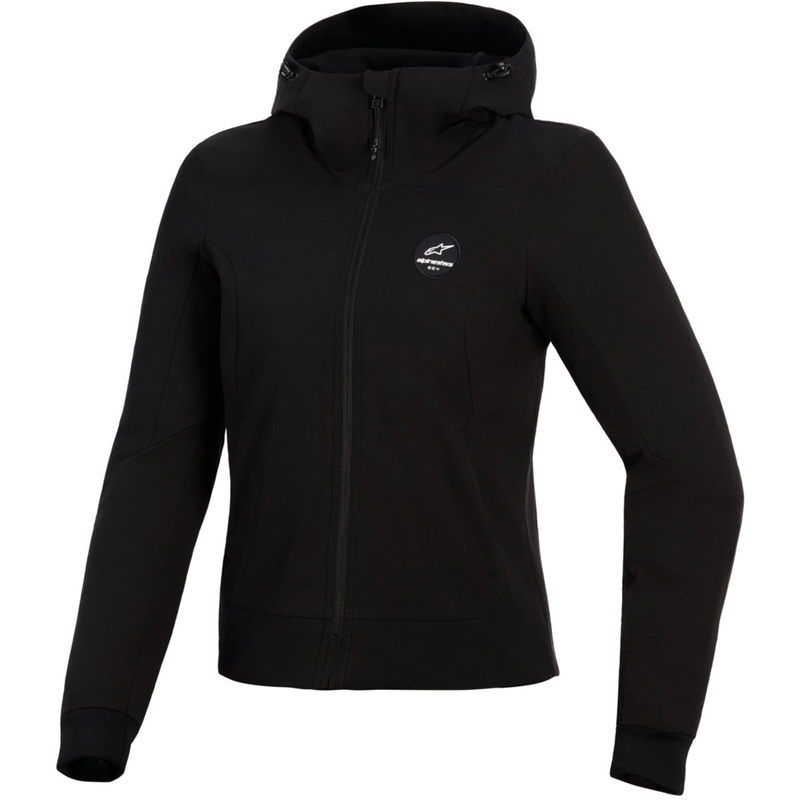 Ženska motoristična jakna Alpinestars Stella Radium Tech s kapuco, črna