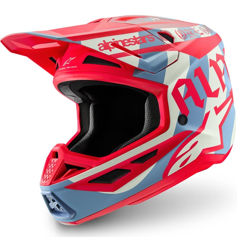 Motokros čelada Alpinestars Supertech S-M7 Beast Coast omejena izdaja sivo-črno-oranžna