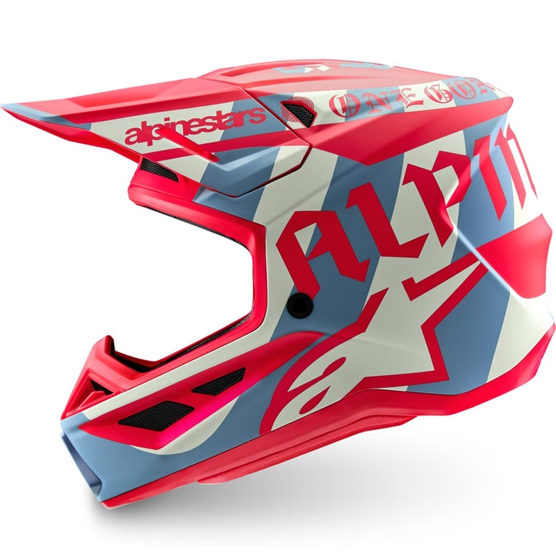 Motokros čelada Alpinestars Supertech S-M7 Beast Coast omejena izdaja sivo-črno-oranžna